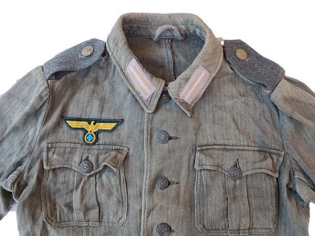 Vareuse treillis vert-roseau kuestenartillerie fabrication française – Image 2