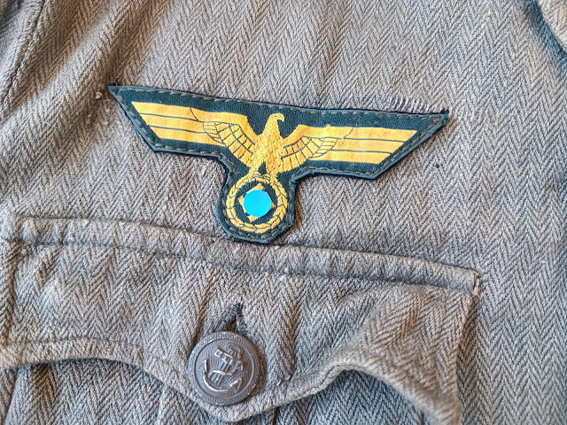 Vareuse treillis vert-roseau kuestenartillerie fabrication française – Image 3