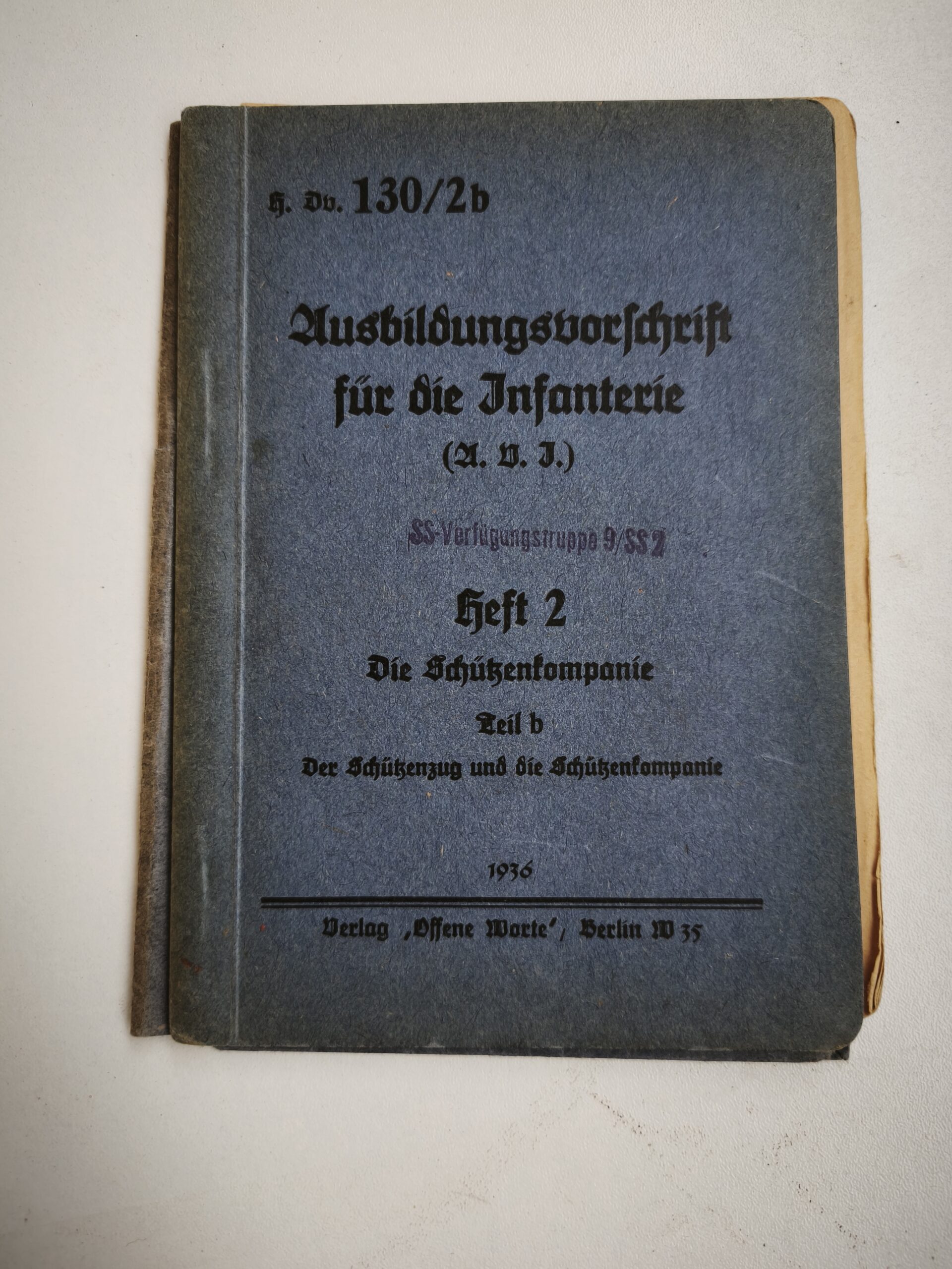 Manuels d'instruction infanterie récéptionnés SS-VT standarte Germania – Image 2